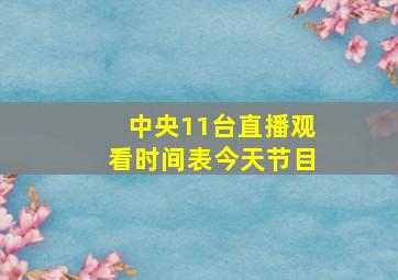 中央11台直播观看时间表今天节目