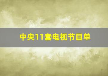 中央11套电视节目单