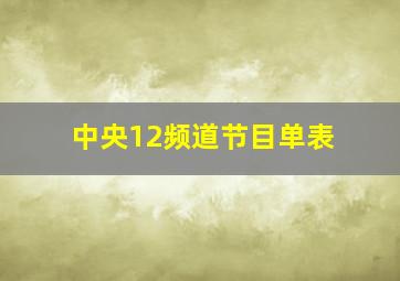 中央12频道节目单表