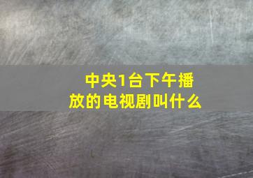 中央1台下午播放的电视剧叫什么