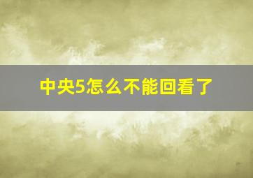 中央5怎么不能回看了