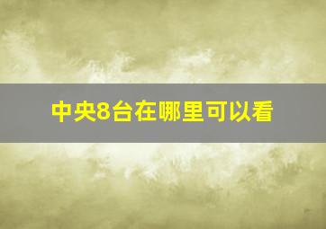 中央8台在哪里可以看