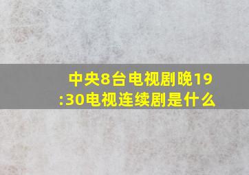 中央8台电视剧晚19:30电视连续剧是什么