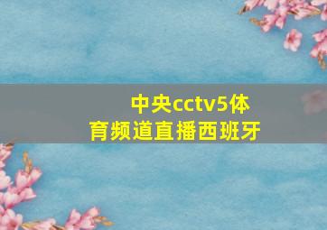 中央cctv5体育频道直播西班牙