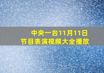 中央一台11月11日节目表演视频大全播放