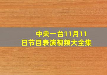 中央一台11月11日节目表演视频大全集