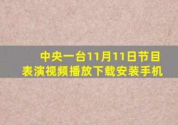 中央一台11月11日节目表演视频播放下载安装手机