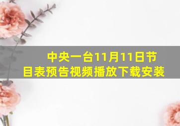 中央一台11月11日节目表预告视频播放下载安装