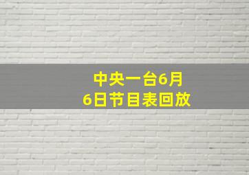 中央一台6月6日节目表回放