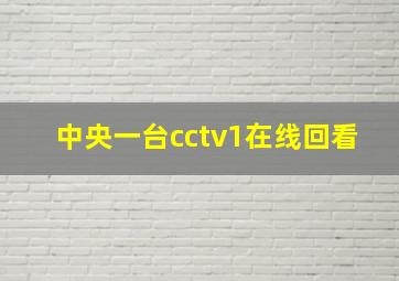 中央一台cctv1在线回看