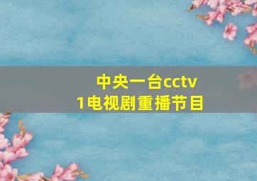 中央一台cctv1电视剧重播节目