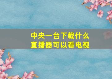 中央一台下载什么直播器可以看电视