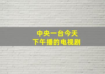 中央一台今天下午播的电视剧