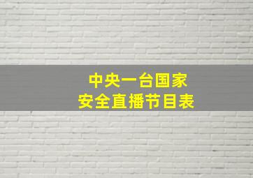 中央一台国家安全直播节目表