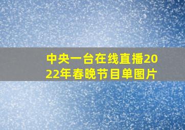 中央一台在线直播2022年春晚节目单图片