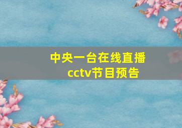 中央一台在线直播cctv节目预告