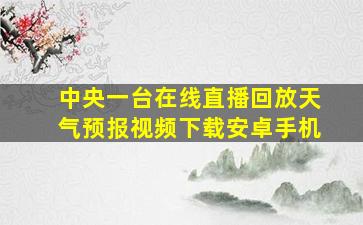 中央一台在线直播回放天气预报视频下载安卓手机