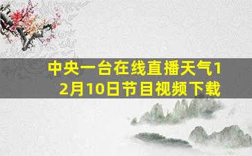 中央一台在线直播天气12月10日节目视频下载