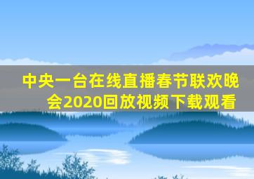 中央一台在线直播春节联欢晚会2020回放视频下载观看