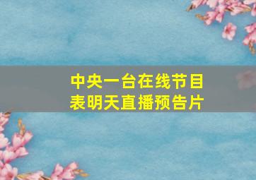 中央一台在线节目表明天直播预告片