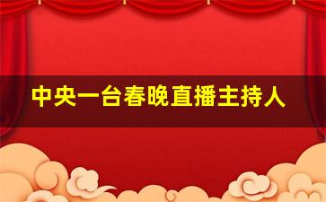 中央一台春晚直播主持人