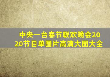 中央一台春节联欢晚会2020节目单图片高清大图大全