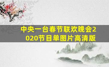 中央一台春节联欢晚会2020节目单图片高清版