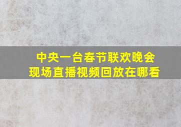 中央一台春节联欢晚会现场直播视频回放在哪看