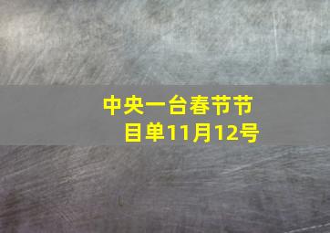 中央一台春节节目单11月12号