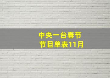 中央一台春节节目单表11月