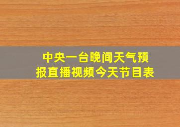 中央一台晚间天气预报直播视频今天节目表