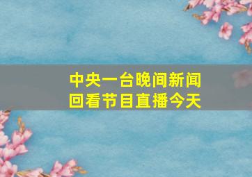 中央一台晚间新闻回看节目直播今天