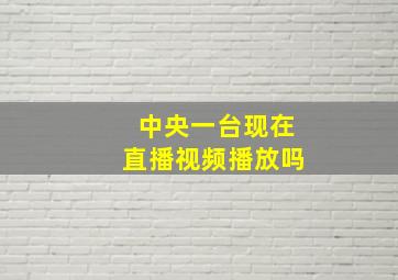 中央一台现在直播视频播放吗