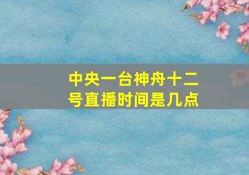 中央一台神舟十二号直播时间是几点