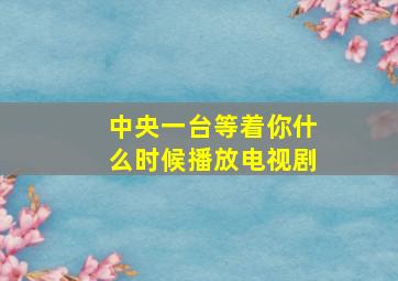 中央一台等着你什么时候播放电视剧