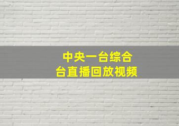 中央一台综合台直播回放视频