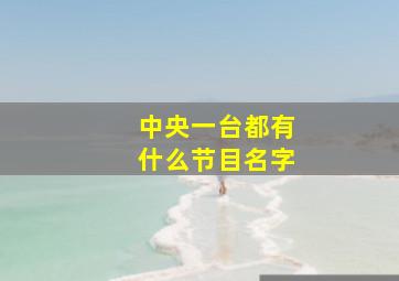 中央一台都有什么节目名字