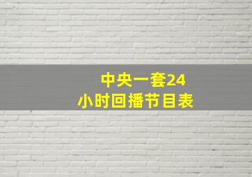 中央一套24小时回播节目表