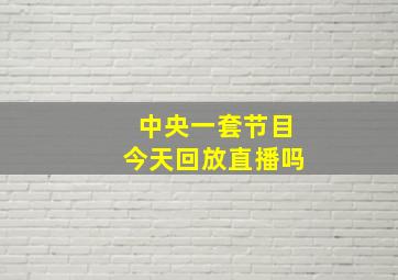 中央一套节目今天回放直播吗