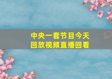 中央一套节目今天回放视频直播回看