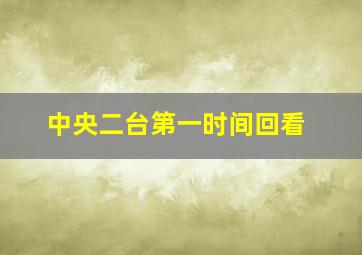 中央二台第一时间回看