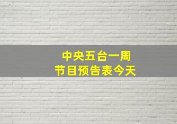 中央五台一周节目预告表今天