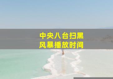 中央八台扫黑风暴播放时间