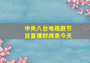 中央八台电视剧节目直播时间表今天