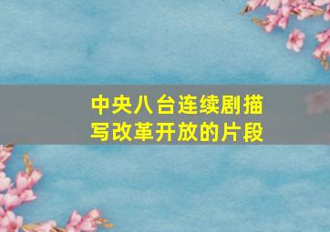 中央八台连续剧描写改革开放的片段