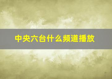 中央六台什么频道播放