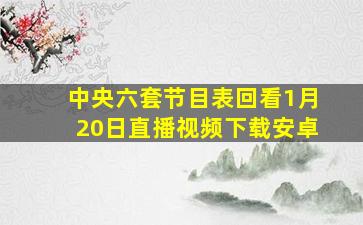 中央六套节目表回看1月20日直播视频下载安卓