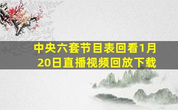 中央六套节目表回看1月20日直播视频回放下载