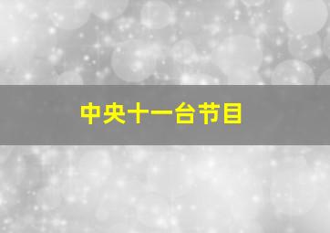 中央十一台节目