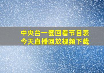 中央台一套回看节目表今天直播回放视频下载